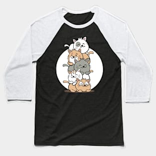 A bunch of cats piled on top of each other Baseball T-Shirt